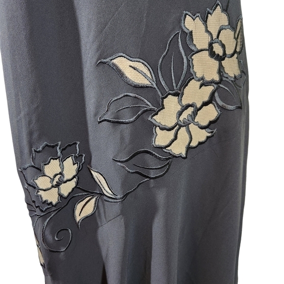 NWT Adrianna Pappel Dress SS High Low Hem Black w Floral Detailing, sz 10 - Picture 3 of 11